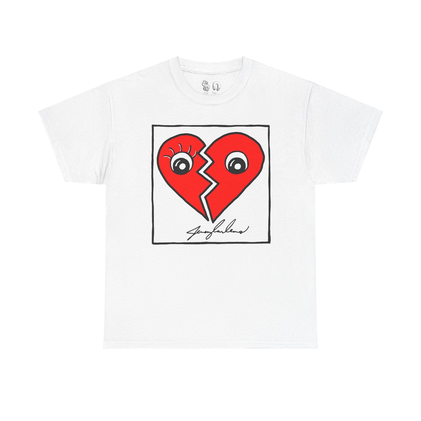 Red Two Half Hearts Tee