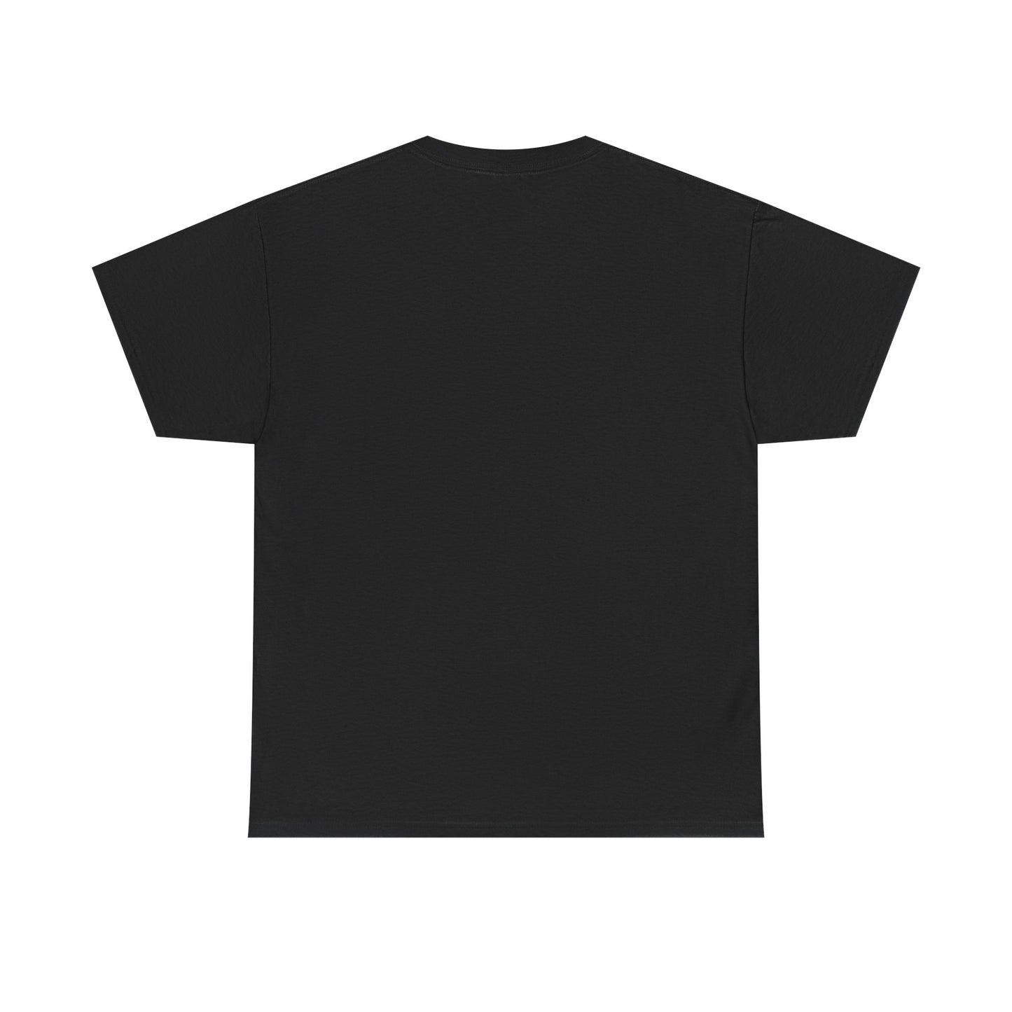 Red Hearts Graphic on Black Tee — Red Heart Split with Eyes Signature Design