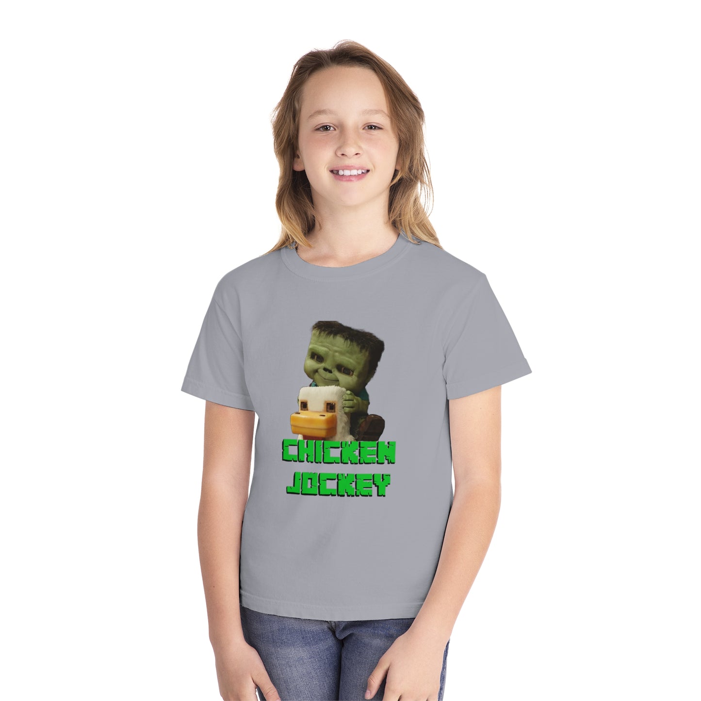 Children's Chicken Jockey Minecraft Movie T-shirt Youth Tee - Inspired Fun