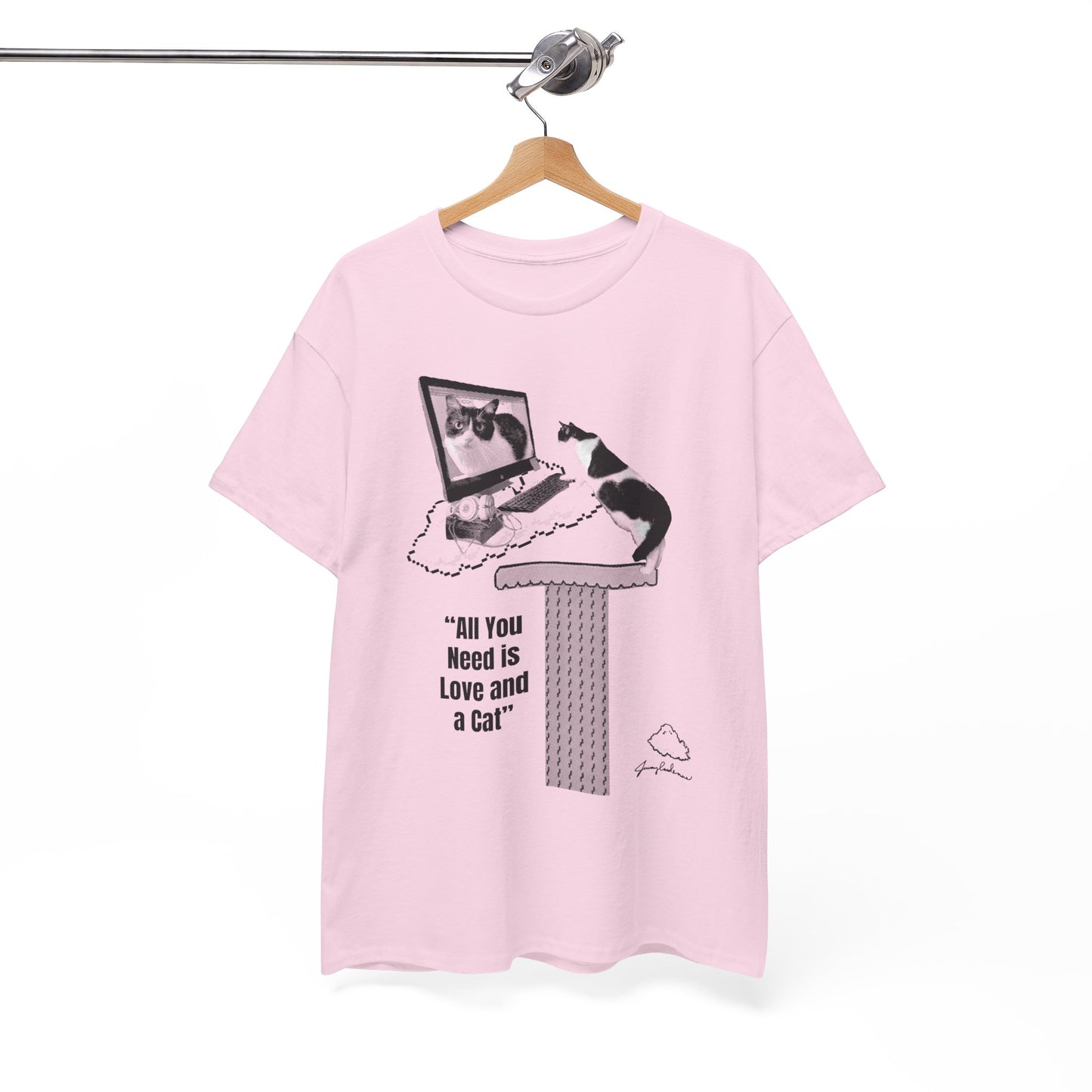 Cat Lover T-Shirt – “All You Need is Love and a Cat” Graphic Tee
