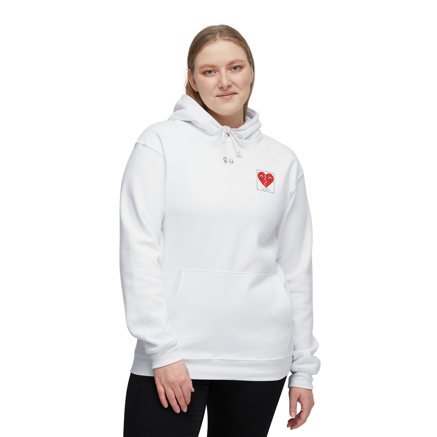 Red Two Half Hearts Hoodie - Made in USA