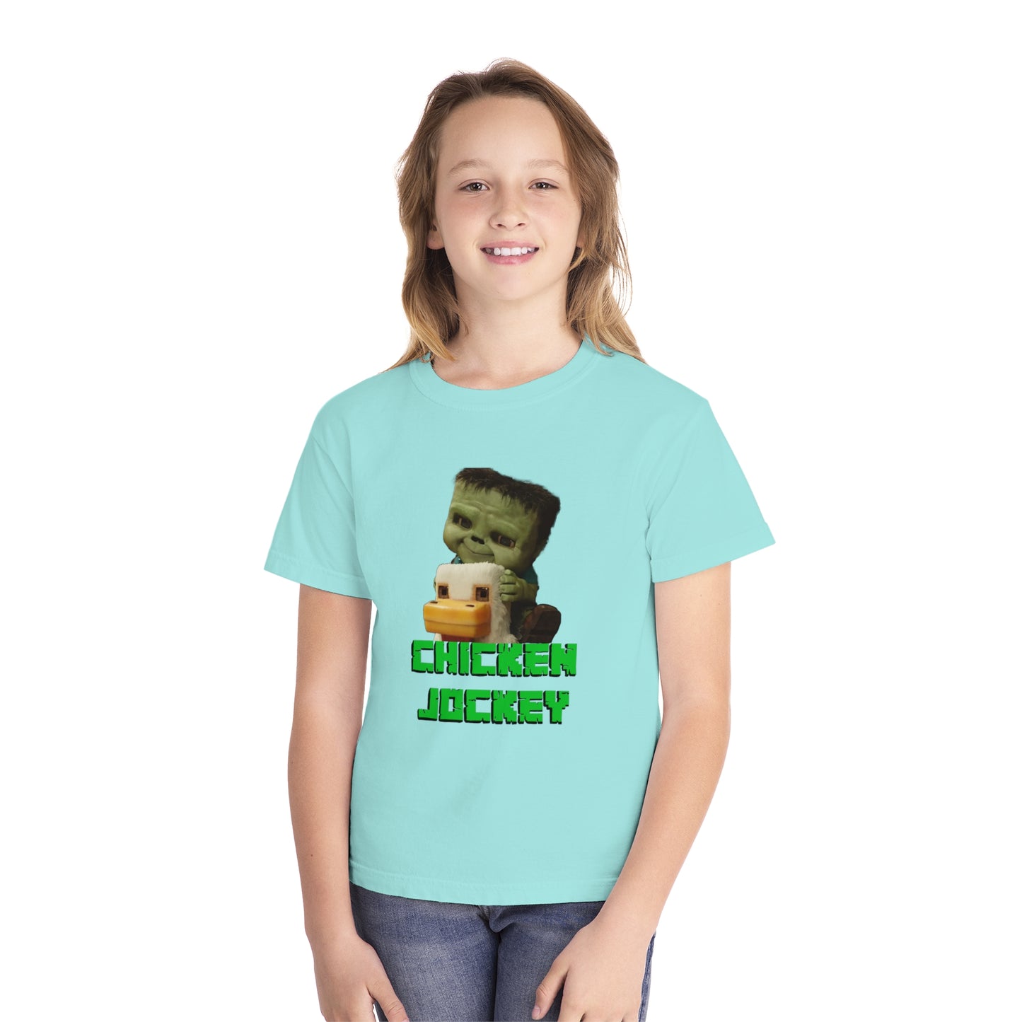 Children's Chicken Jockey Minecraft Movie T-shirt Youth Tee - Inspired Fun