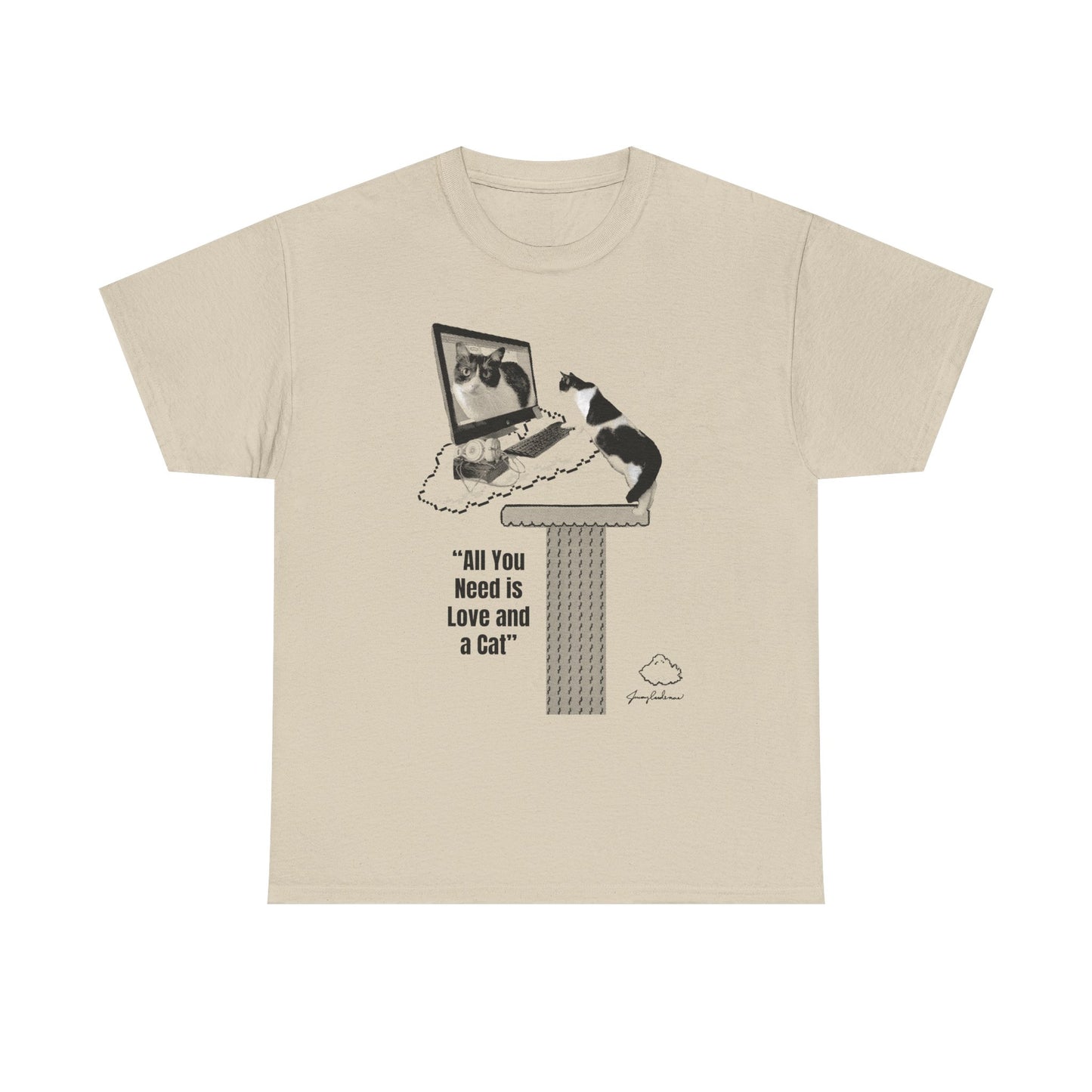 Cat Lover T-Shirt – “All You Need is Love and a Cat” Graphic Tee
