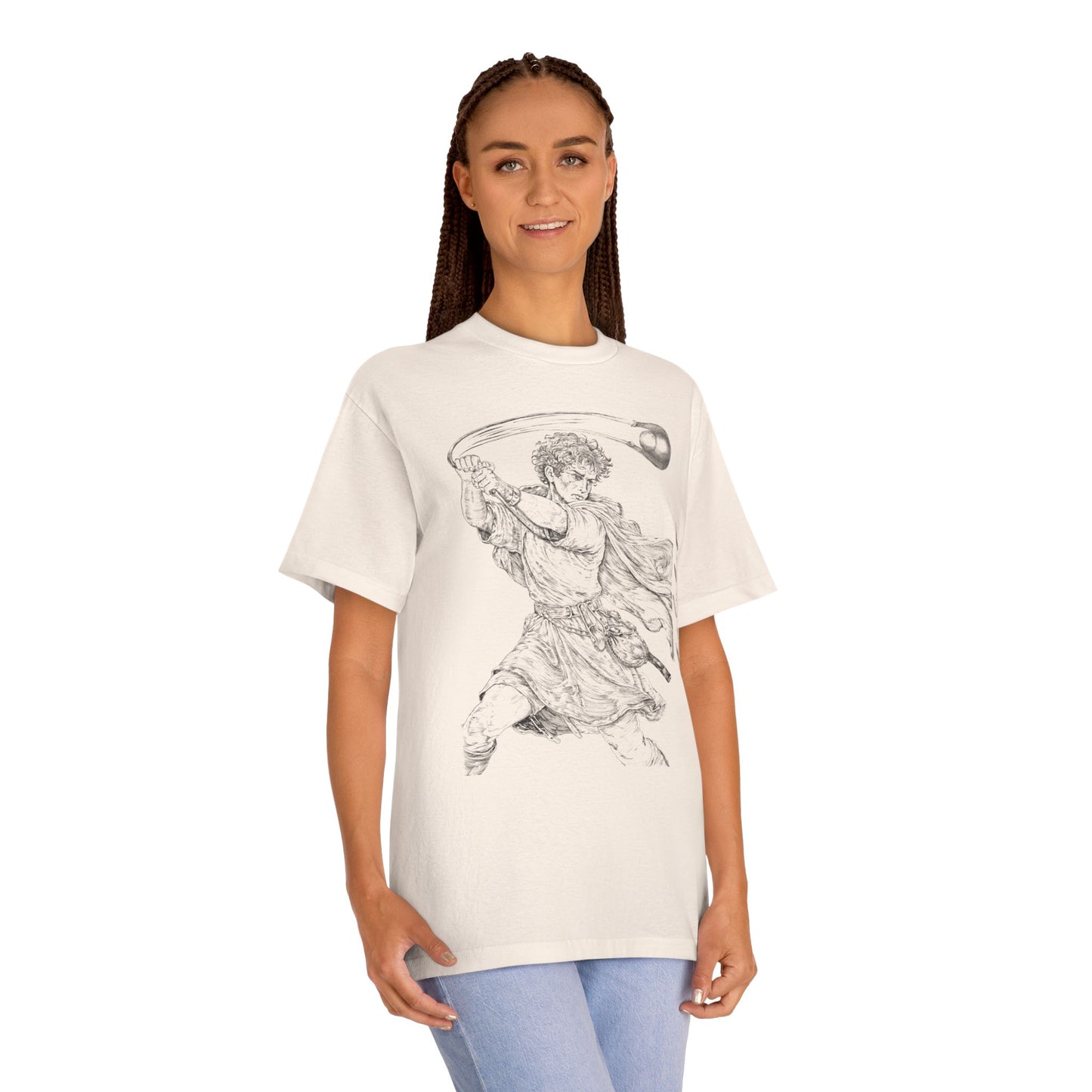 David vs Goliath Vintage Illustration Tee — Renaissance 'Hero' Graphic