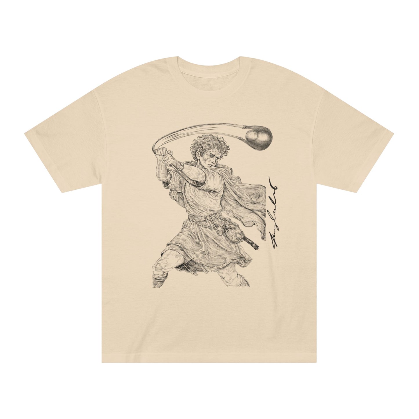 David vs Goliath Vintage Illustration Tee — Renaissance 'Hero' Graphic