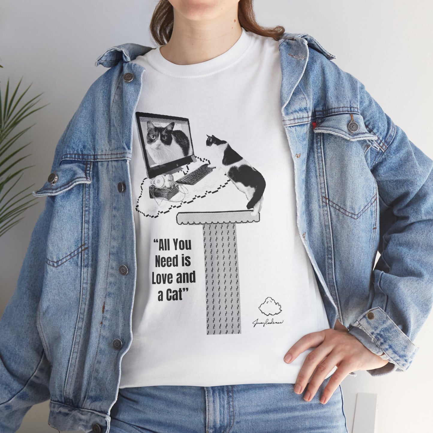 Cat Lover T-Shirt – “All You Need is Love and a Cat” Graphic Tee