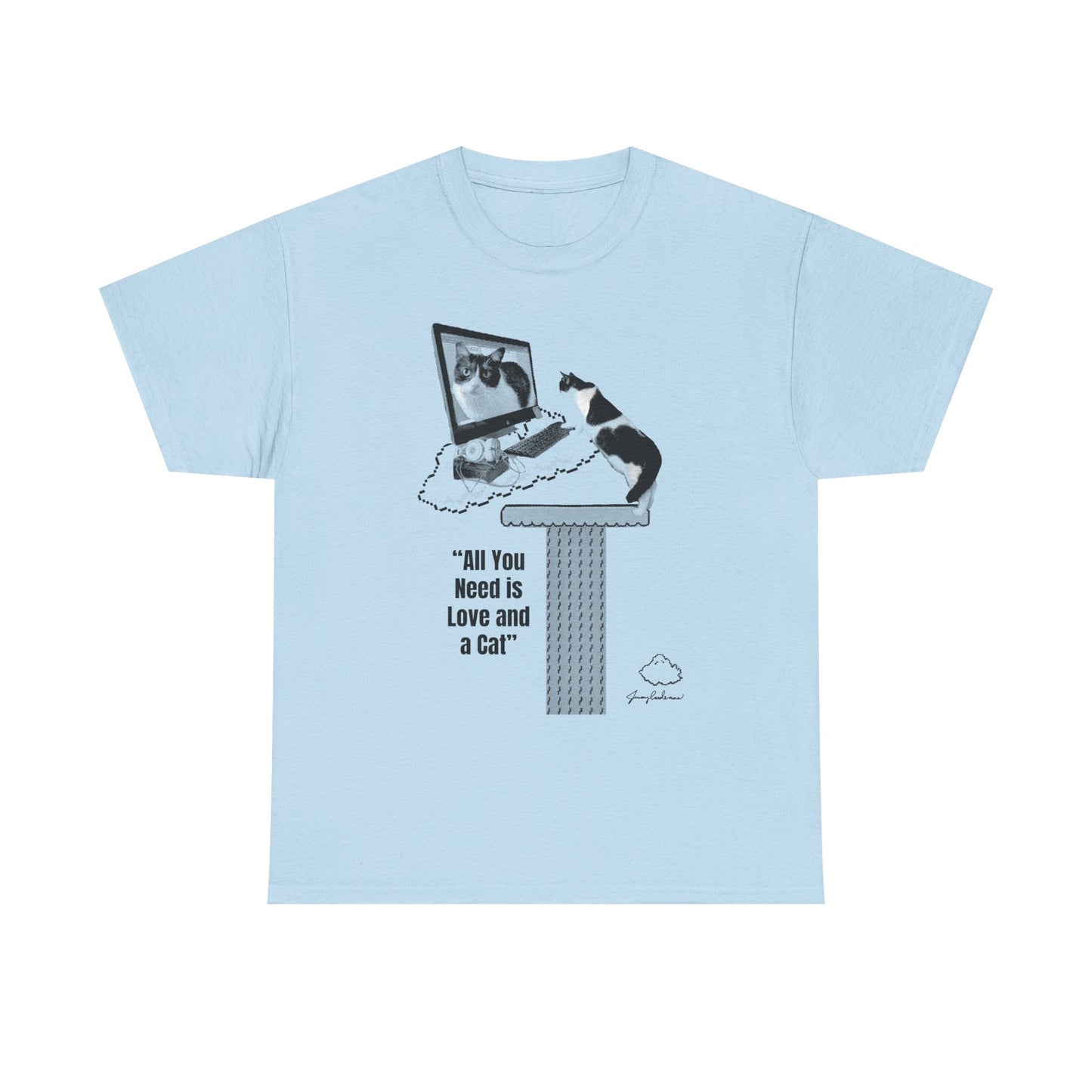 Cat Lover T-Shirt – “All You Need is Love and a Cat” Graphic Tee