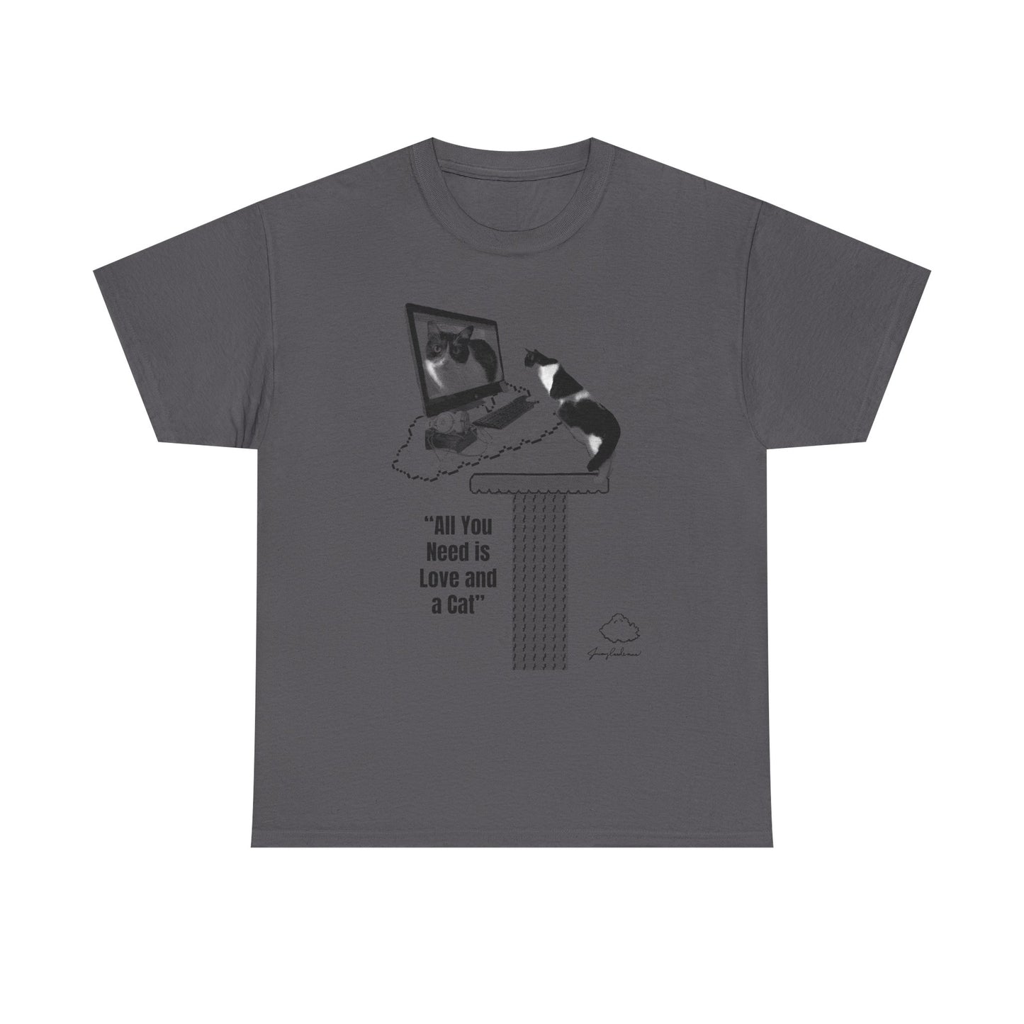 Cat Lover T-Shirt – “All You Need is Love and a Cat” Graphic Tee