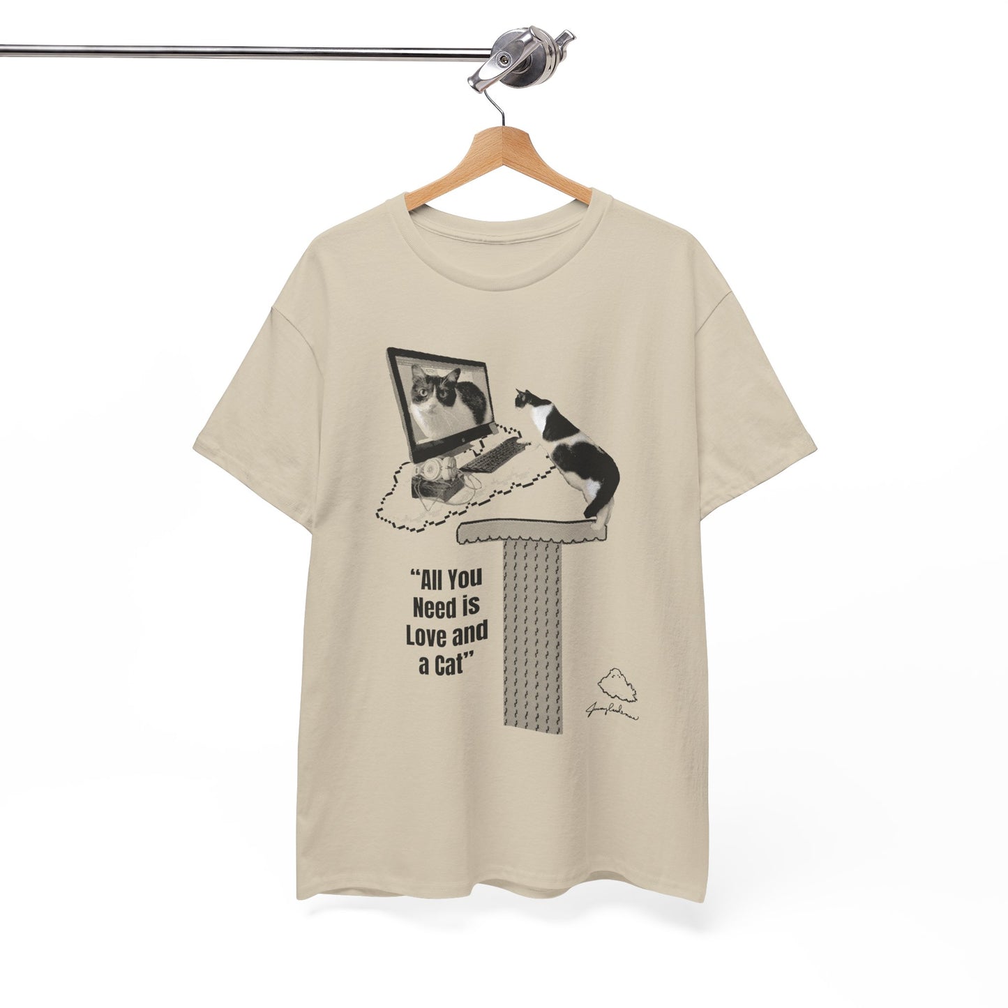 Cat Lover T-Shirt – “All You Need is Love and a Cat” Graphic Tee
