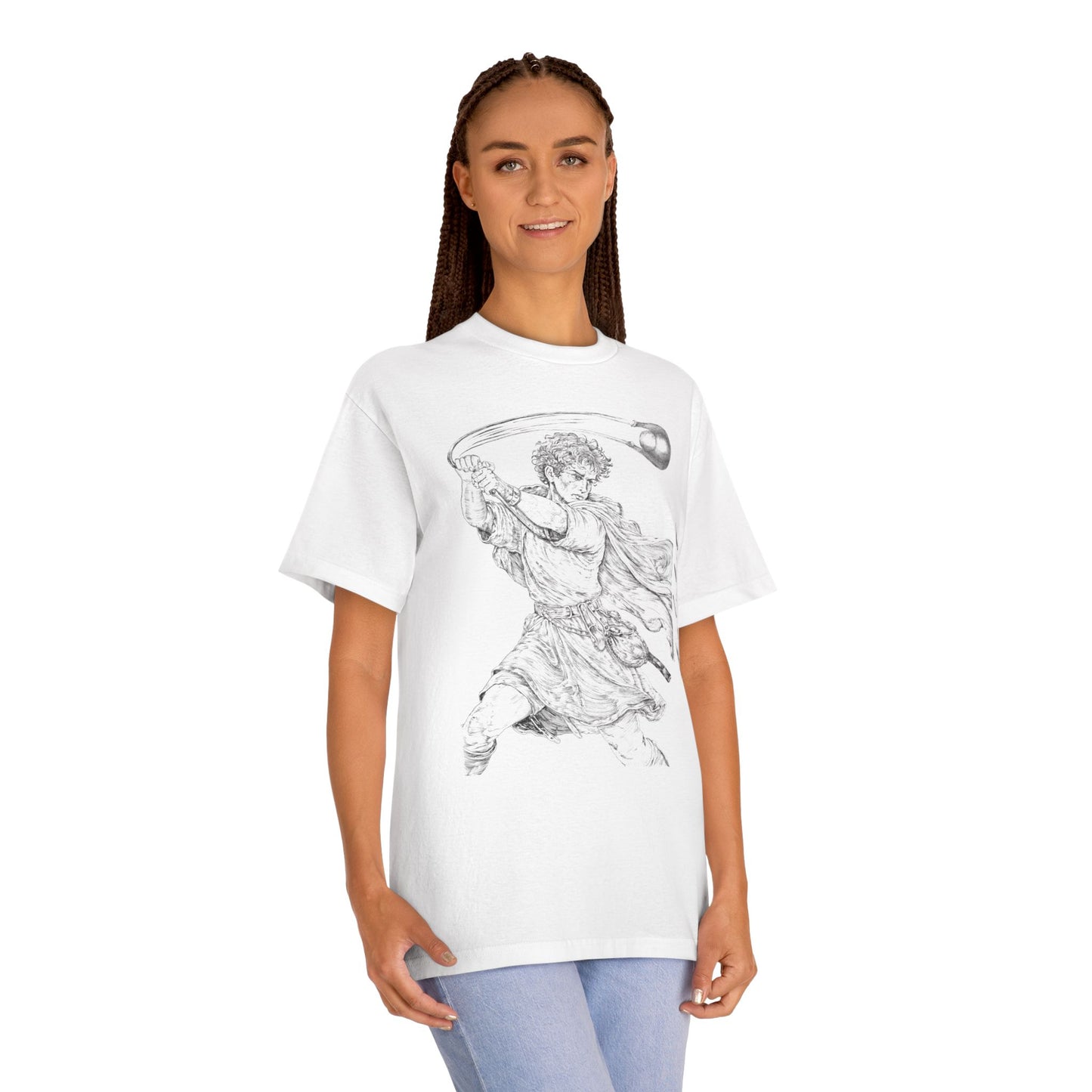 David vs Goliath Vintage Illustration Tee — Renaissance 'Hero' Graphic