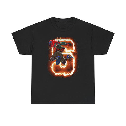 Adult Spider-Man Bulldog Action T‑Shirt Burning S Graphic Tee