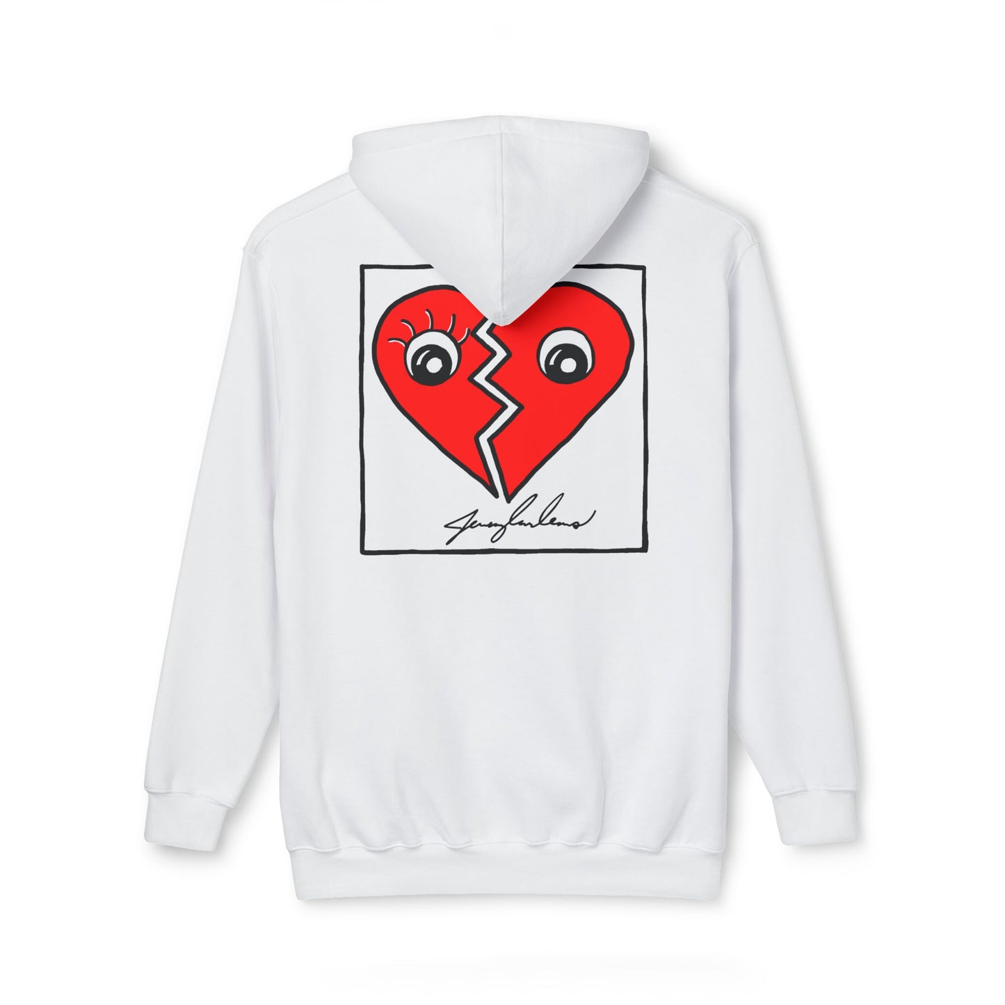 Red Two Half Hearts Hoodie - Made in USA