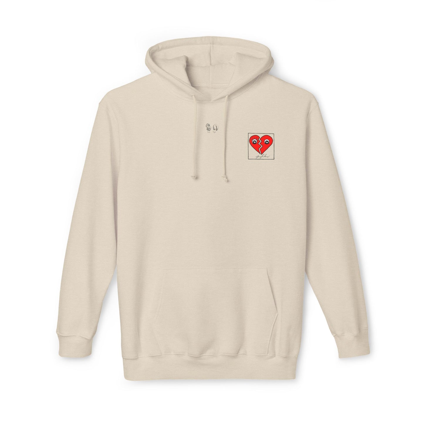 Red Two Half Hearts Hoodie - Made in USA