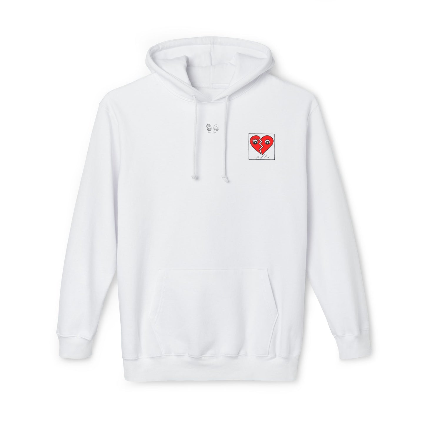Red Two Half Hearts Hoodie - Made in USA