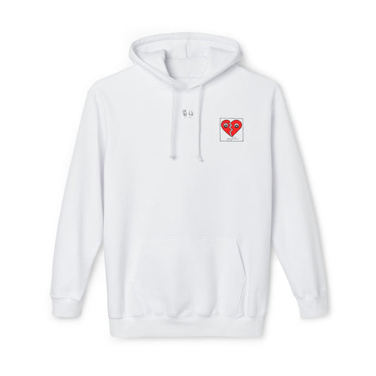 Red Two Half Hearts Hoodie - Made in USA