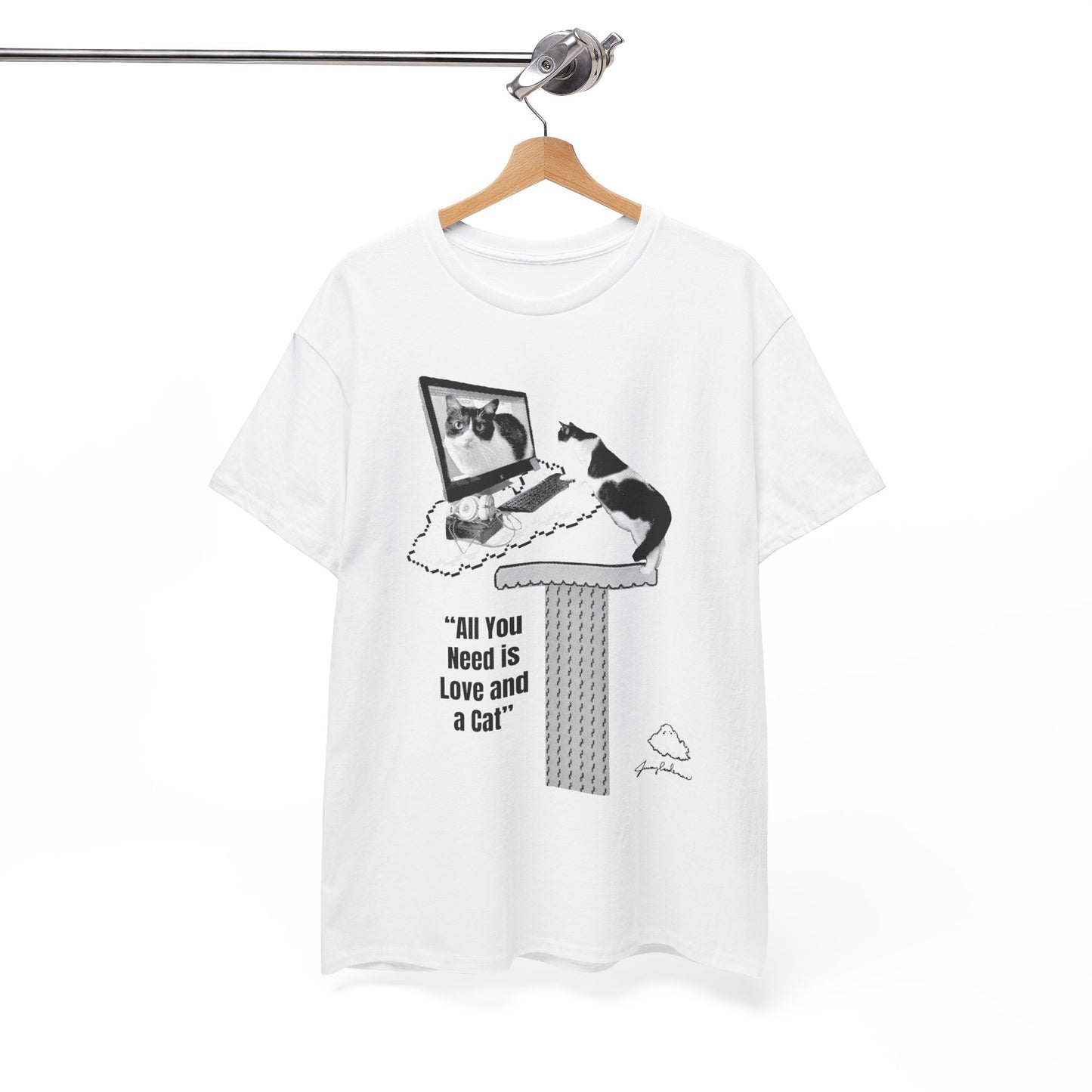 Cat Lover T-Shirt – “All You Need is Love and a Cat” Graphic Tee