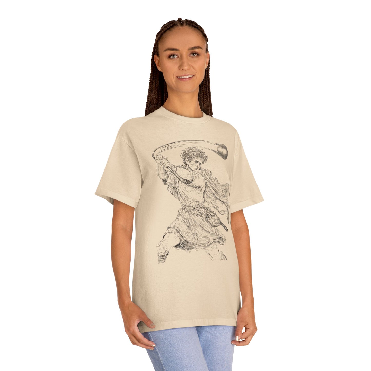 David vs Goliath Vintage Illustration Tee — Renaissance 'Hero' Graphic