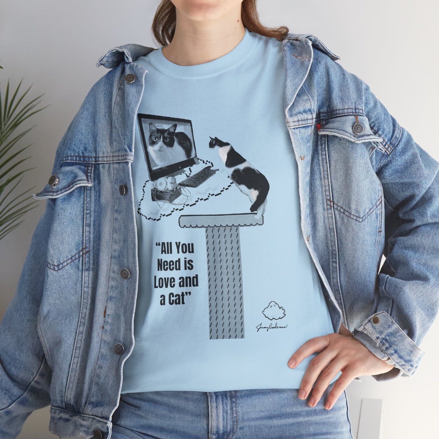 Cat Lover T-Shirt – “All You Need is Love and a Cat” Graphic Tee