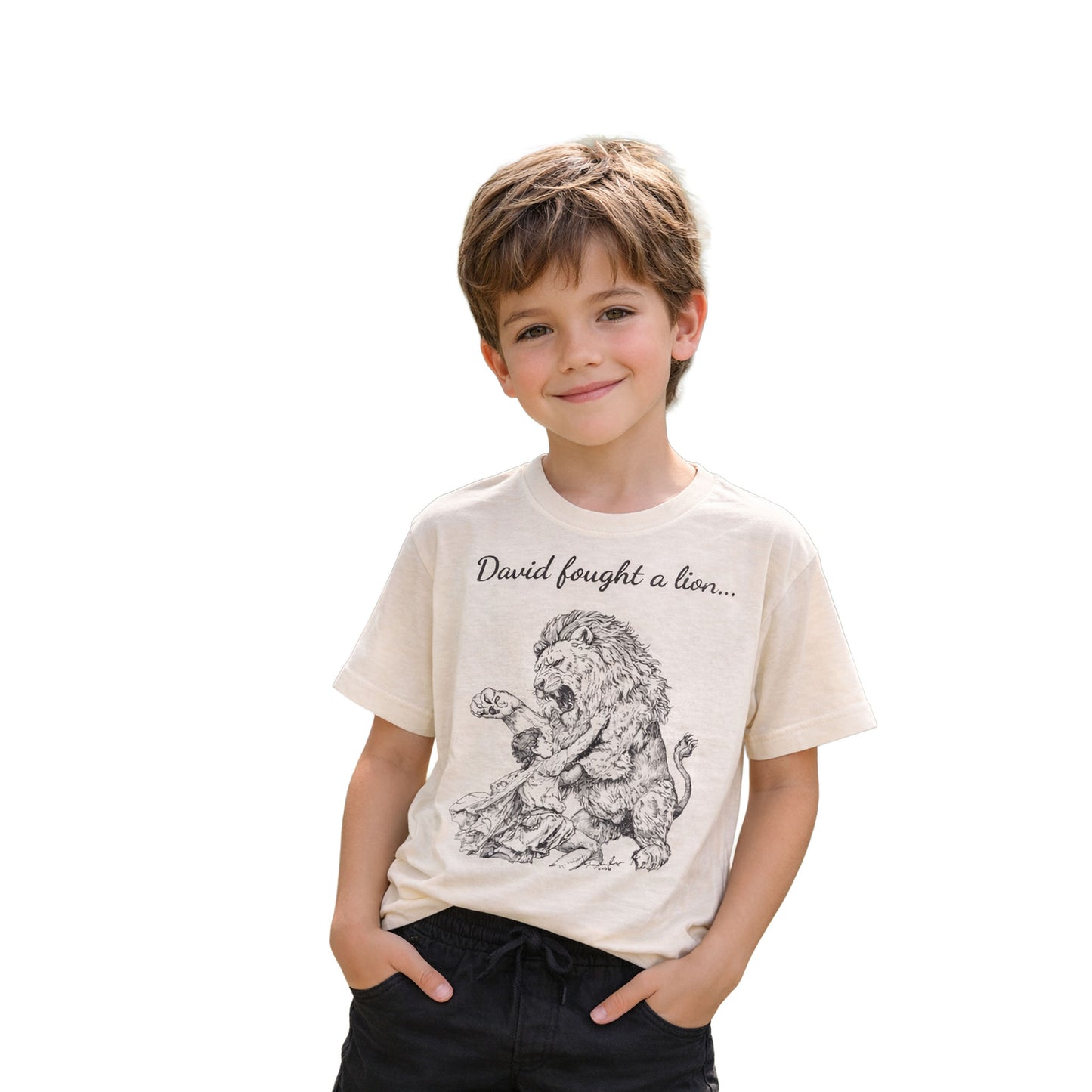 Kids Tee - David fought a Lion...