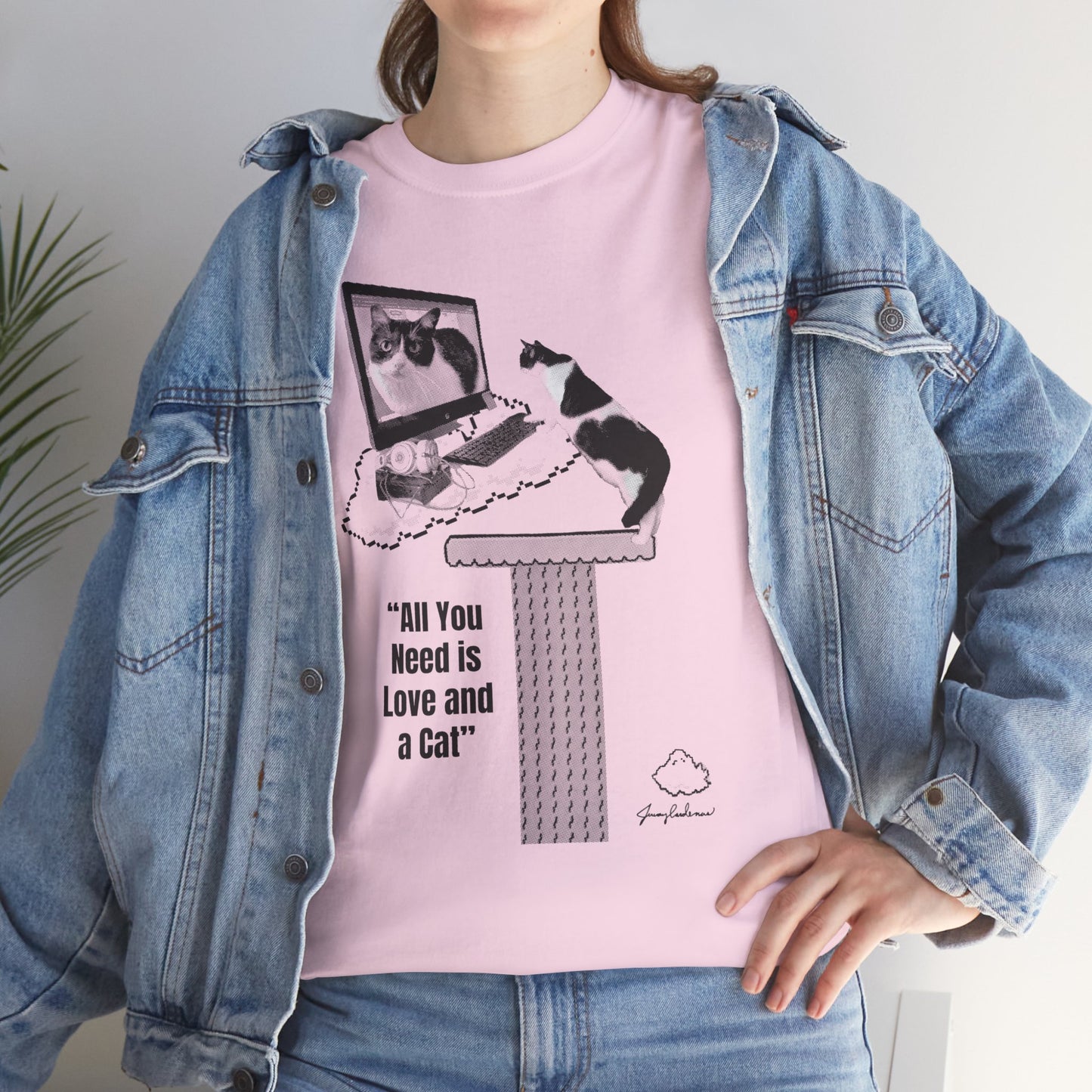 Cat Lover T-Shirt – “All You Need is Love and a Cat” Graphic Tee