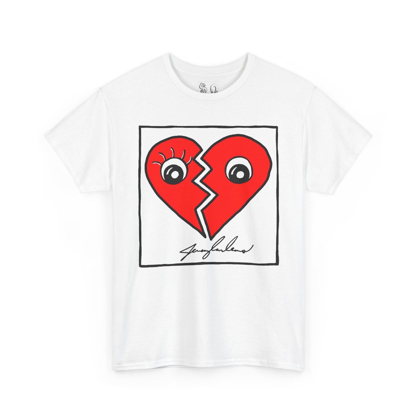 Red Two Half Hearts Tee