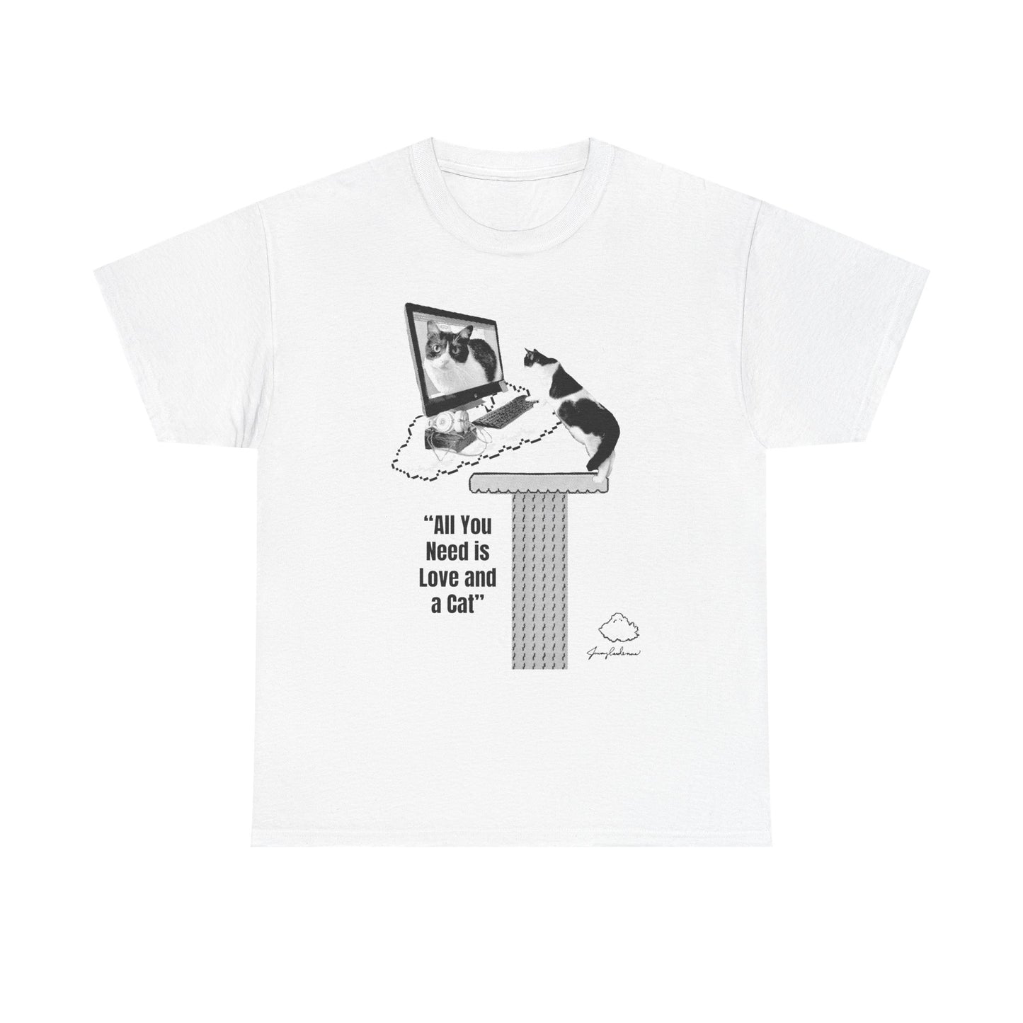 Cat Lover T-Shirt – “All You Need is Love and a Cat” Graphic Tee