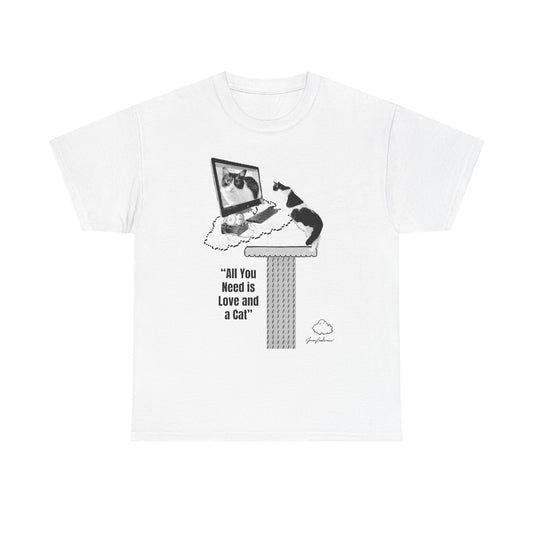 Cat Lover T-Shirt – “All You Need is Love and a Cat” Graphic Tee