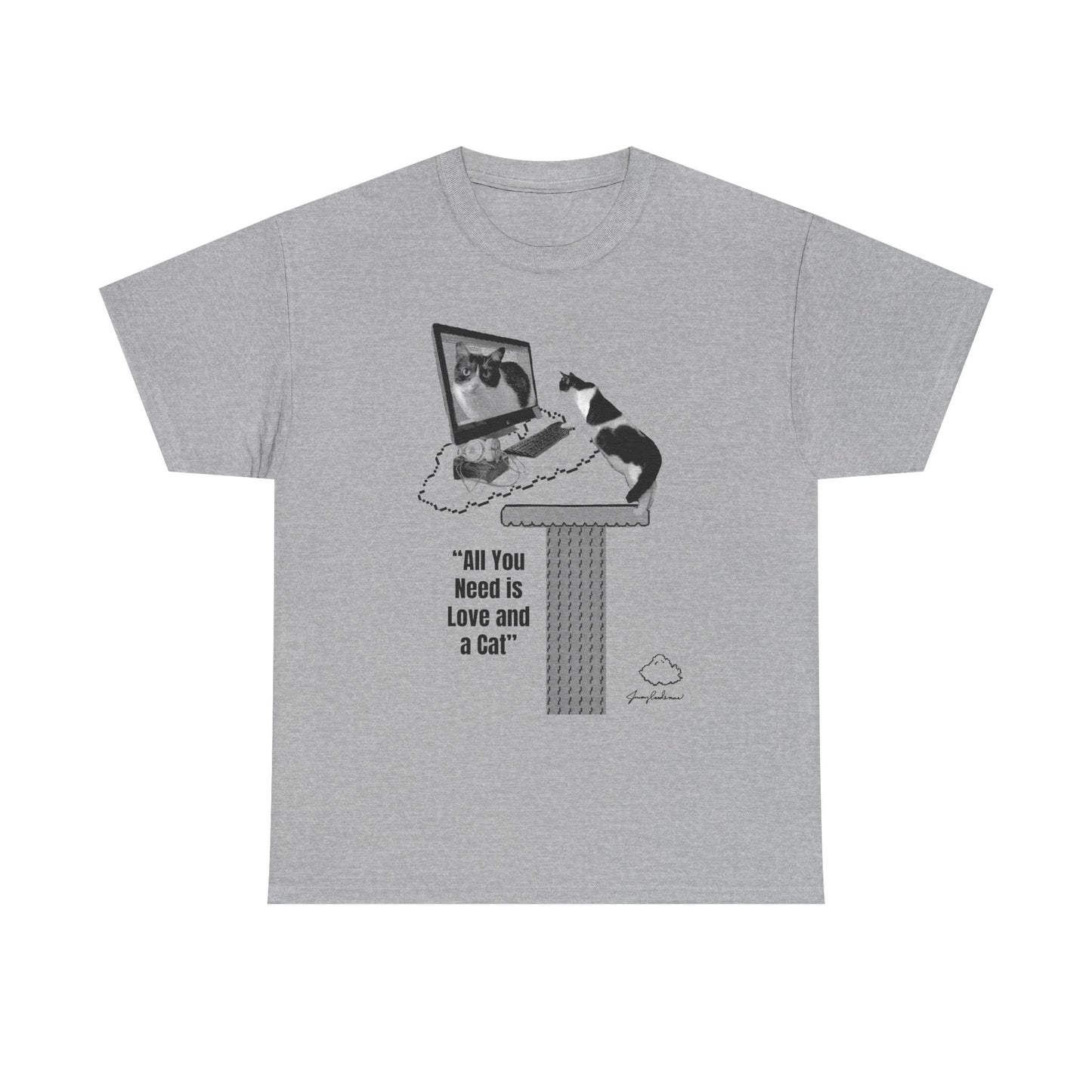 Cat Lover T-Shirt – “All You Need is Love and a Cat” Graphic Tee