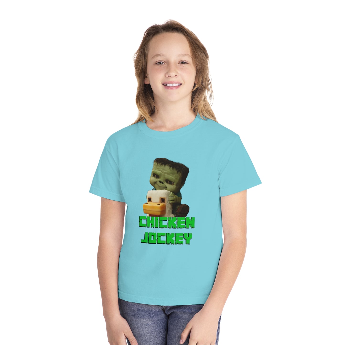 Children's Chicken Jockey Minecraft Movie T-shirt Youth Tee - Inspired Fun