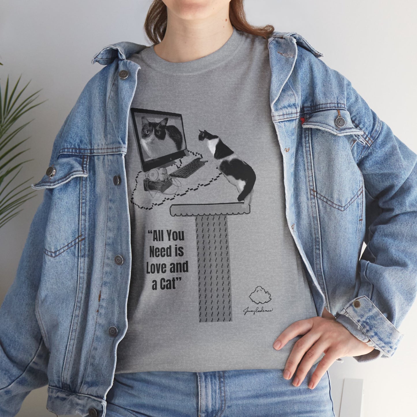 Cat Lover T-Shirt – “All You Need is Love and a Cat” Graphic Tee