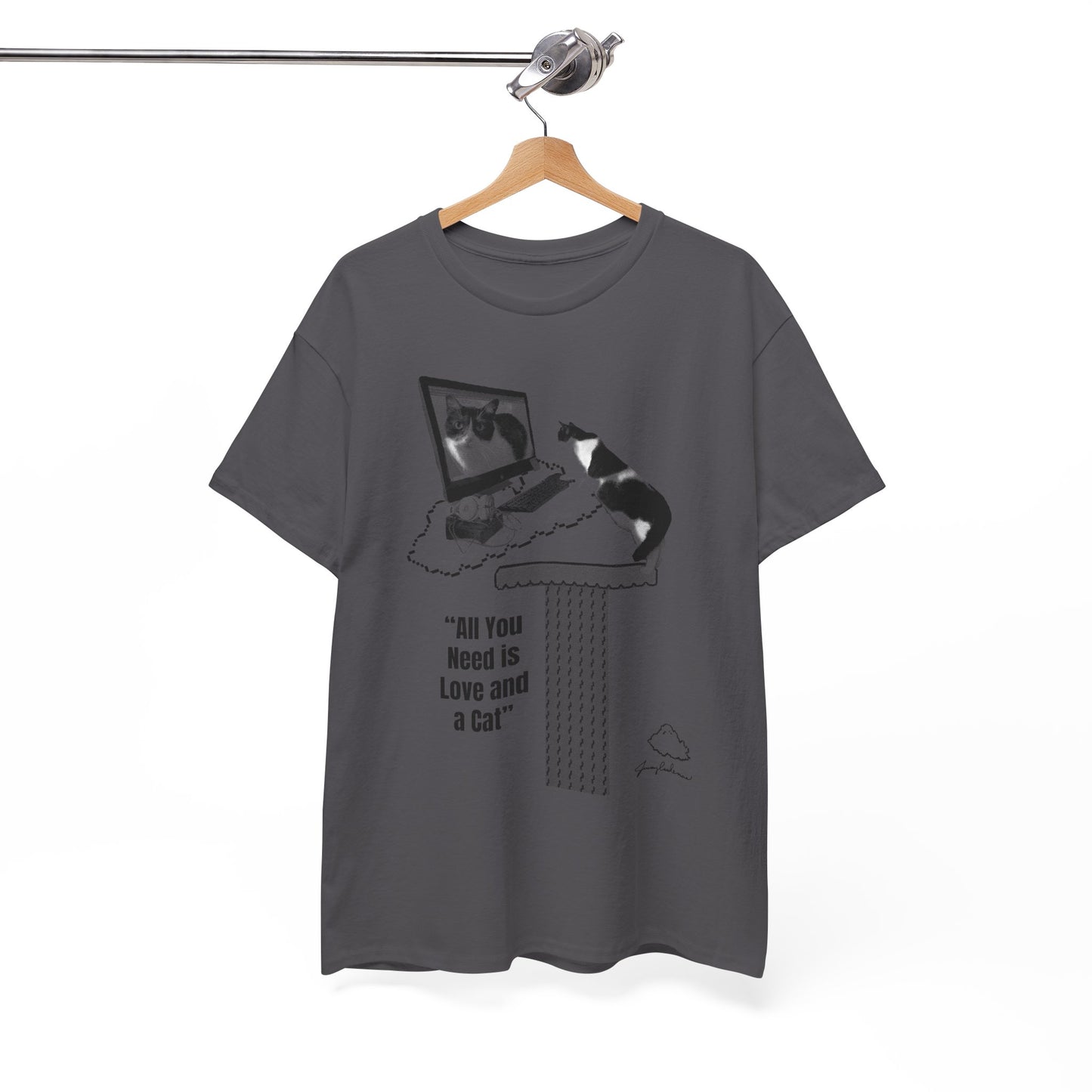 Cat Lover T-Shirt – “All You Need is Love and a Cat” Graphic Tee