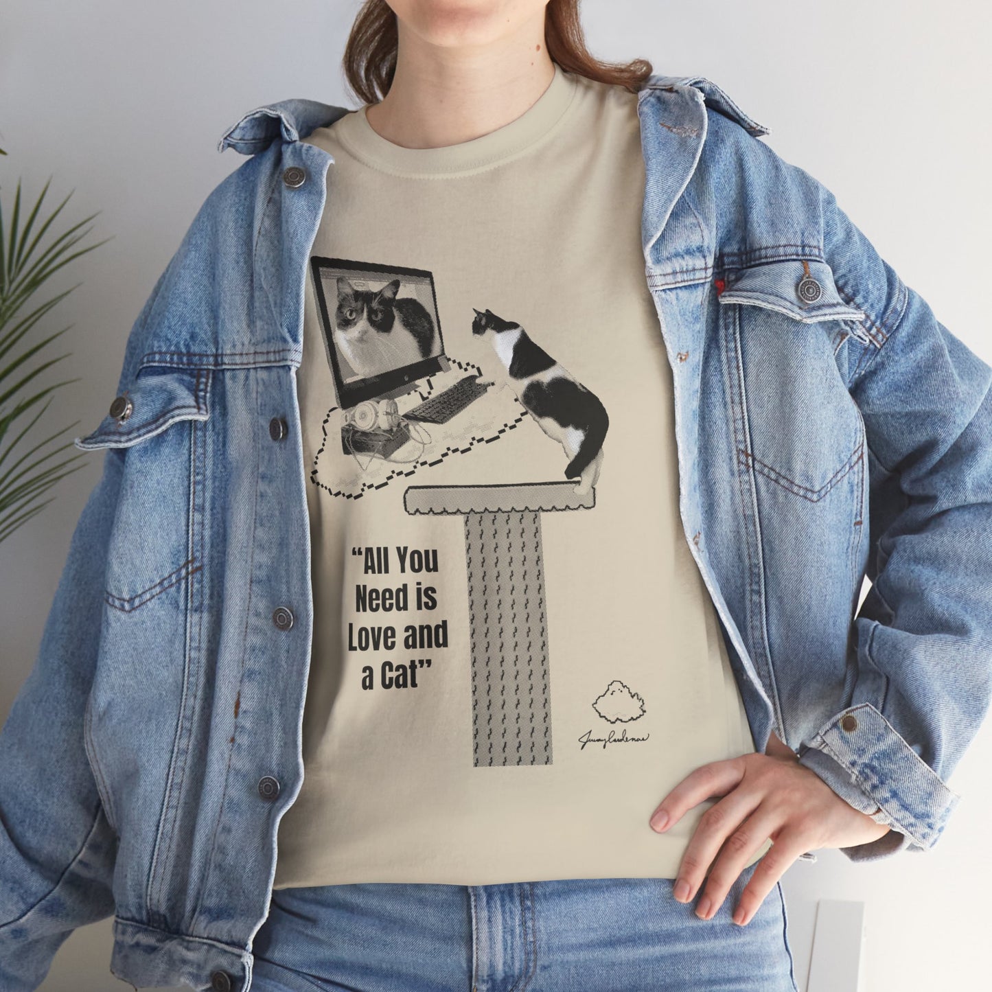 Cat Lover T-Shirt – “All You Need is Love and a Cat” Graphic Tee