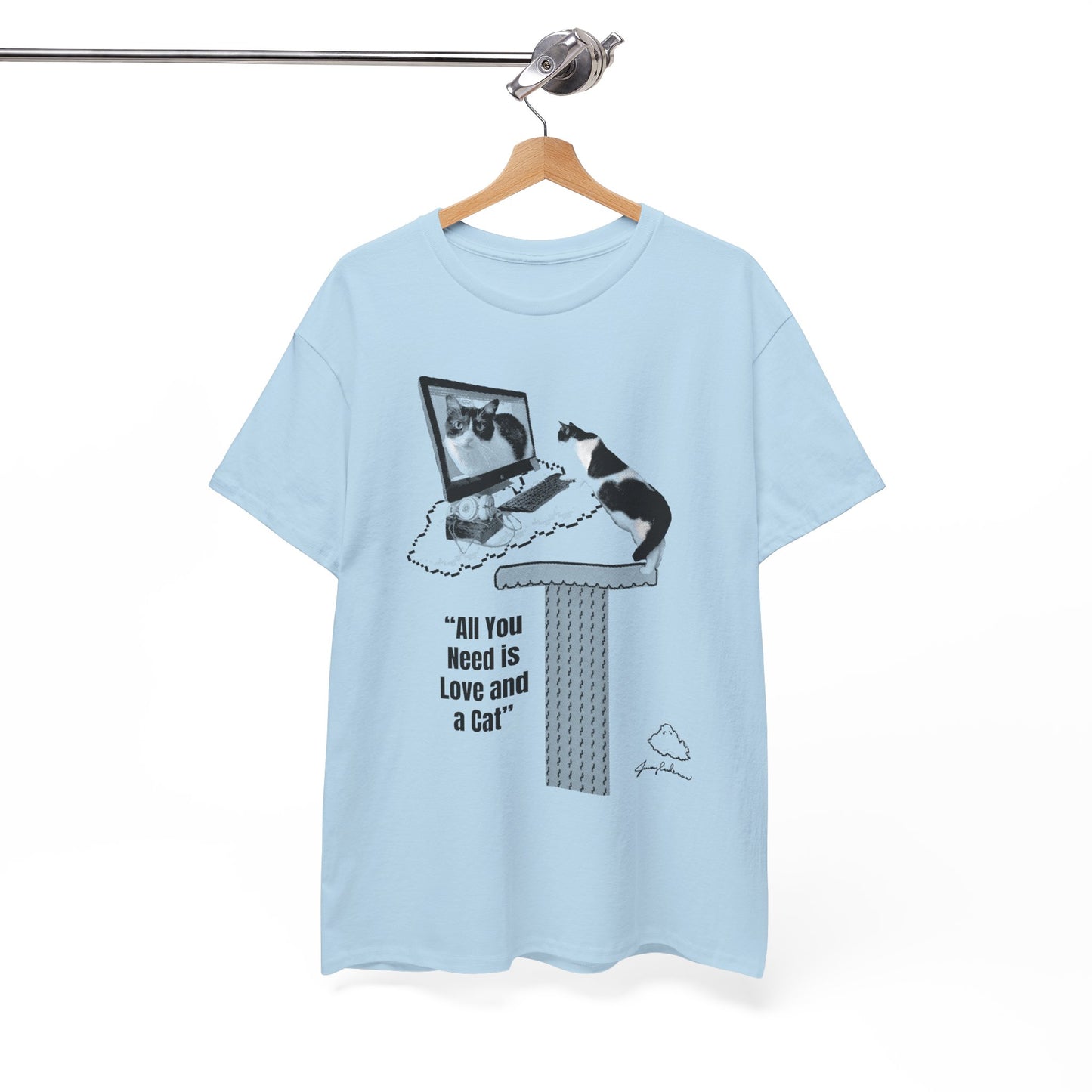 Cat Lover T-Shirt – “All You Need is Love and a Cat” Graphic Tee