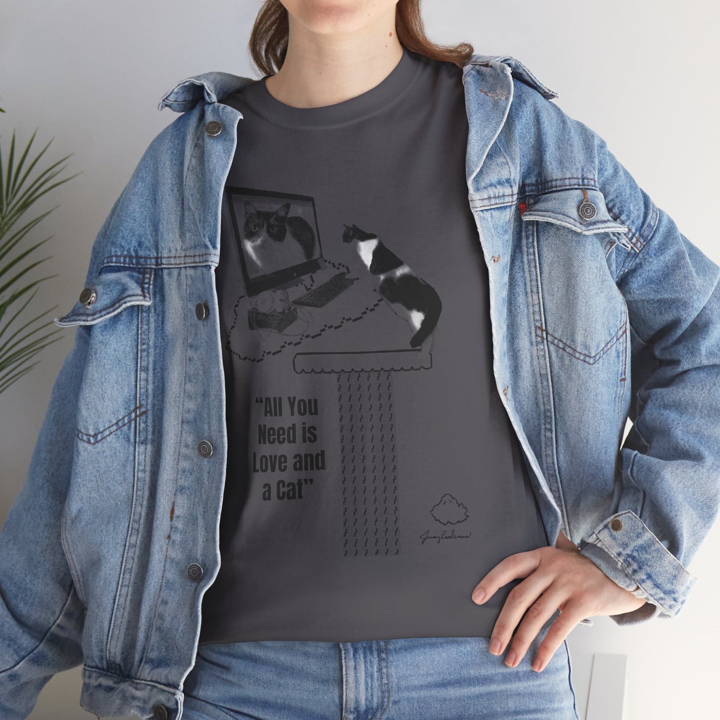 Cat Lover T-Shirt – “All You Need is Love and a Cat” Graphic Tee