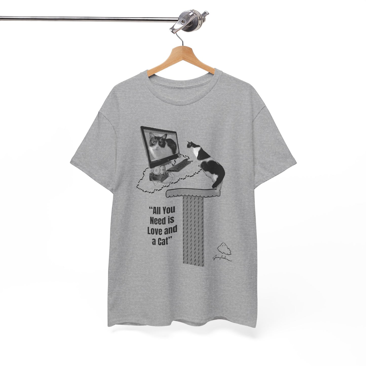 Cat Lover T-Shirt – “All You Need is Love and a Cat” Graphic Tee